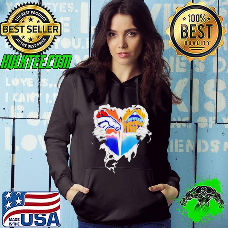 Blood Inside Heart Denver Broncos and Denver Nuggets s Hoodie Blood Inside Heart Denver Broncos and Denver Nuggets s Hoodie