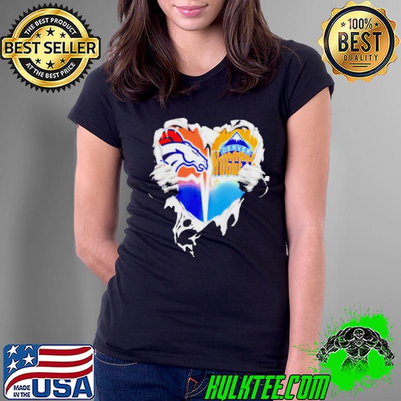 Blood Inside Heart Denver Broncos and Denver Nuggets shirt Blood Inside Heart Denver Broncos and Denver Nuggets shirt