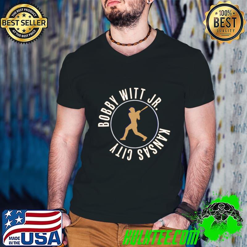 Bobby Witt Jr. Swing Circle American professional baseball shortstop Kansas City Royals T-Shirt Guys V Neck Bobby Witt Jr. Swing Circle American professional baseball shortstop Kansas City Royals T-Shirt Guys V Neck