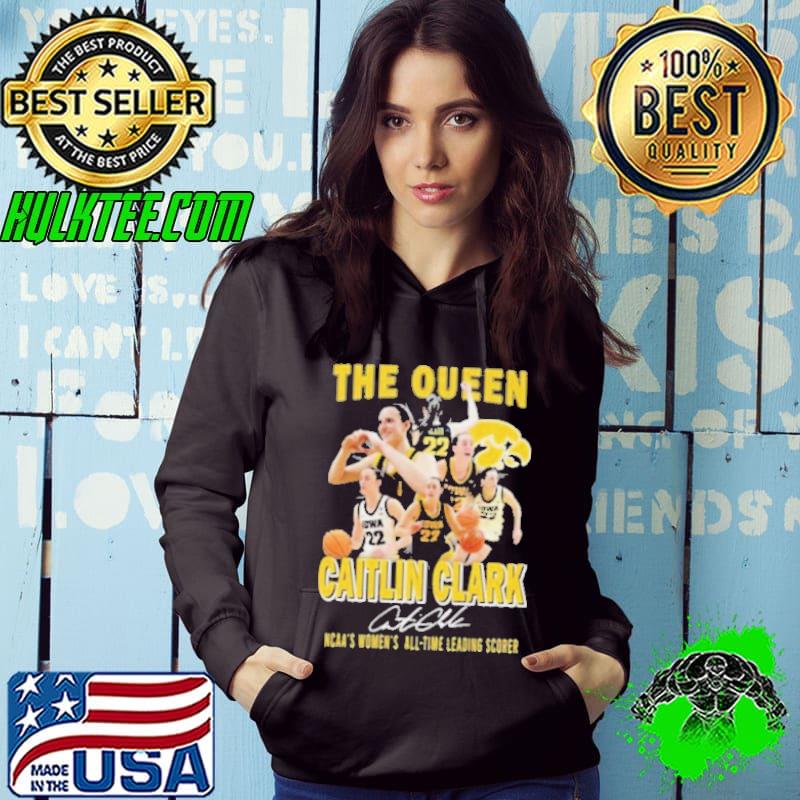Caitlin Clark Iowa Hawkeyes The Queen NCAA’S Women’s All Time Leading Scorer Signature Shirt