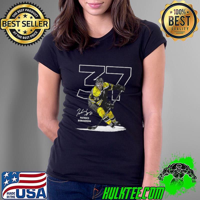 Canadian former professional ice hockey centre signature patrice bergeron outline T-Shirt