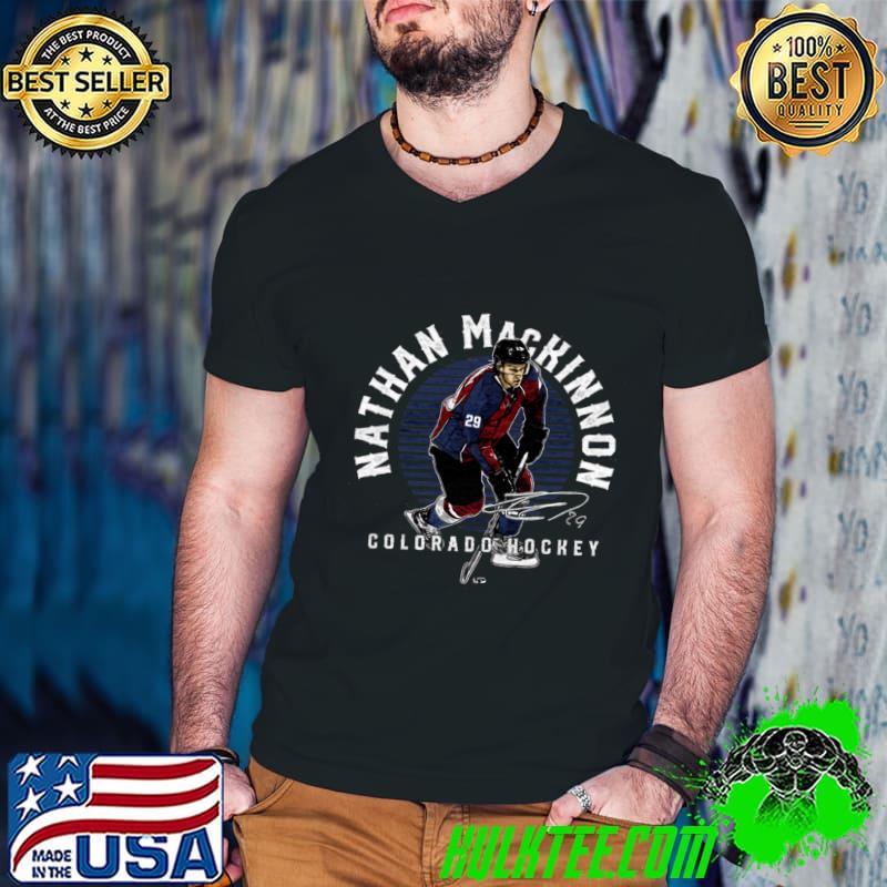 Canadian professional ice hockey Colorado Avalanche nathan mackinnon emblem T-Shirt Guys V Neck Canadian professional ice hockey Colorado Avalanche nathan mackinnon emblem T-Shirt Guys V Neck