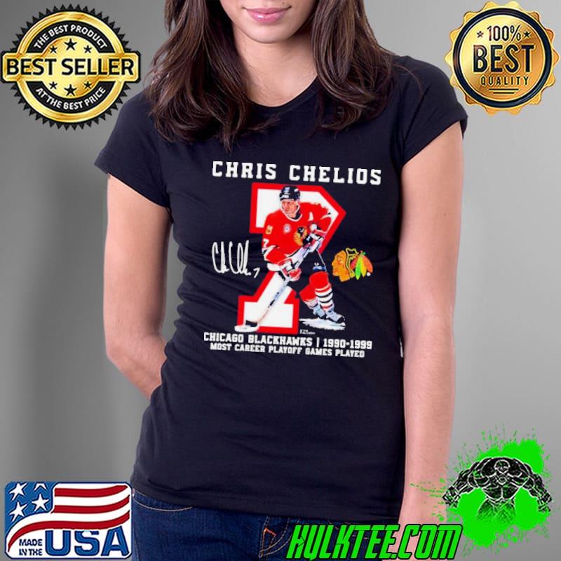 Chris Chelios Chicago Blackhawks 1990 1999 Jersey Retirement Shirt