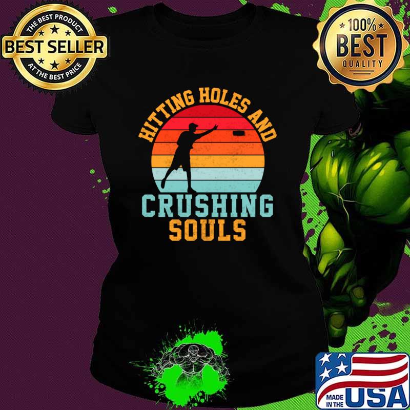 Cornhole Hitting Holes And Crushing Souls Vintage Sunset T-Shirt