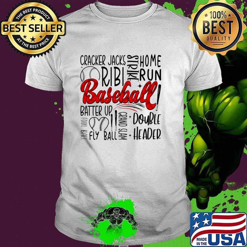 Cracker Jacks Home run Double Header Glitter Baseball T-Shirt