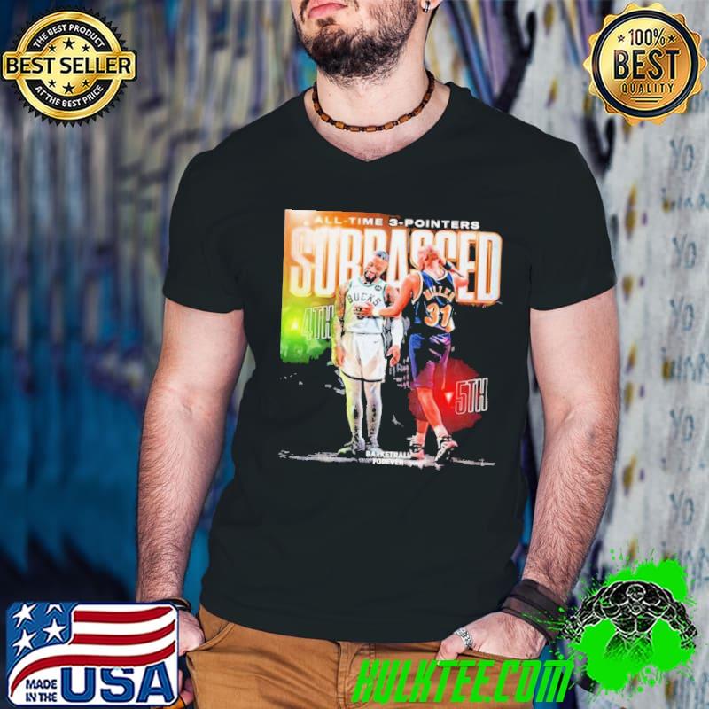 Damian Lillard Surpasses Reggie Miller For 4th All Time In Three Pointers Made Shirt Guys V Neck Damian Lillard Surpasses Reggie Miller For 4th All Time In Three Pointers Made Shirt Guys V Neck
