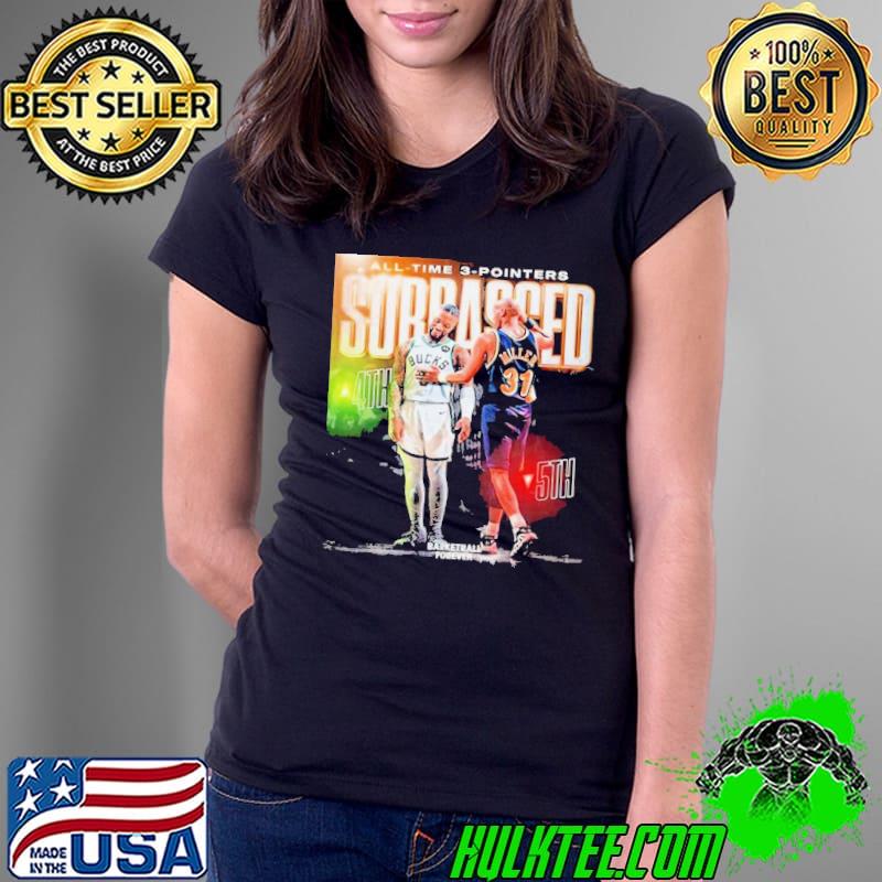 Damian Lillard Surpasses Reggie Miller For 4th All Time In Three Pointers Made Shirt Ladies Tee Damian Lillard Surpasses Reggie Miller For 4th All Time In Three Pointers Made Shirt Ladies Tee