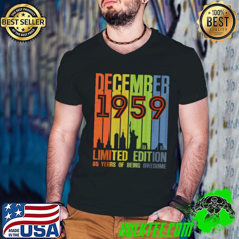 December 1959 65 Years Of Being Awesome Limited Edition Vintage T-Shirt