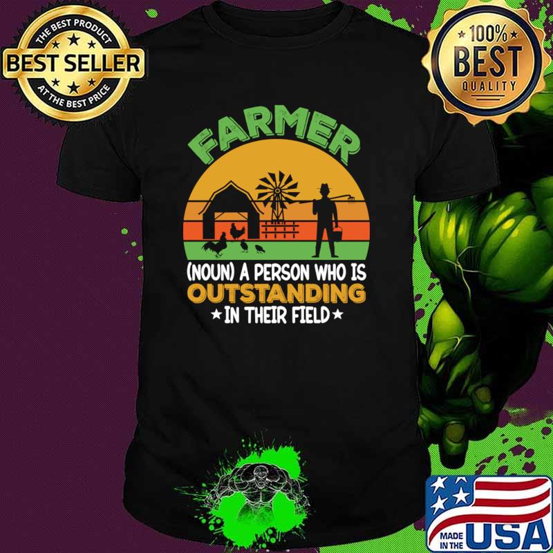 Farmer Definition A Person Who Is Outstanding Their Field VIntage Tractor Animals T-Shirt Farmer Definition A Person Who Is Outstanding Their Field VIntage Tractor Animals T-Shirt