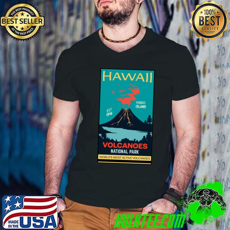 Hawaii Volcanoes National Park World's Most Active Volcanoes Aged Look T-Shirt Guys V Neck Hawaii Volcanoes National Park World's Most Active Volcanoes Aged Look T-Shirt Guys V Neck