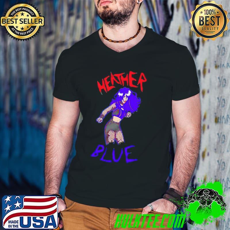 Heather blue comic book shirt