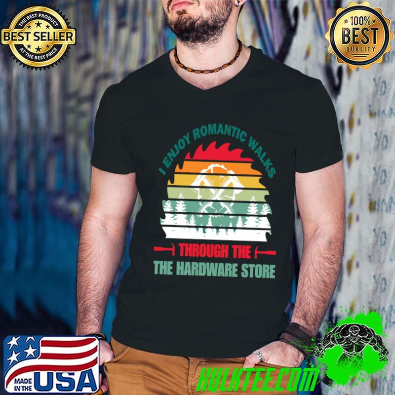 I enjoy romantic walks through the hardware store vintage sunset T-Shirt Guys V Neck I enjoy romantic walks through the hardware store vintage sunset T-Shirt Guys V Neck