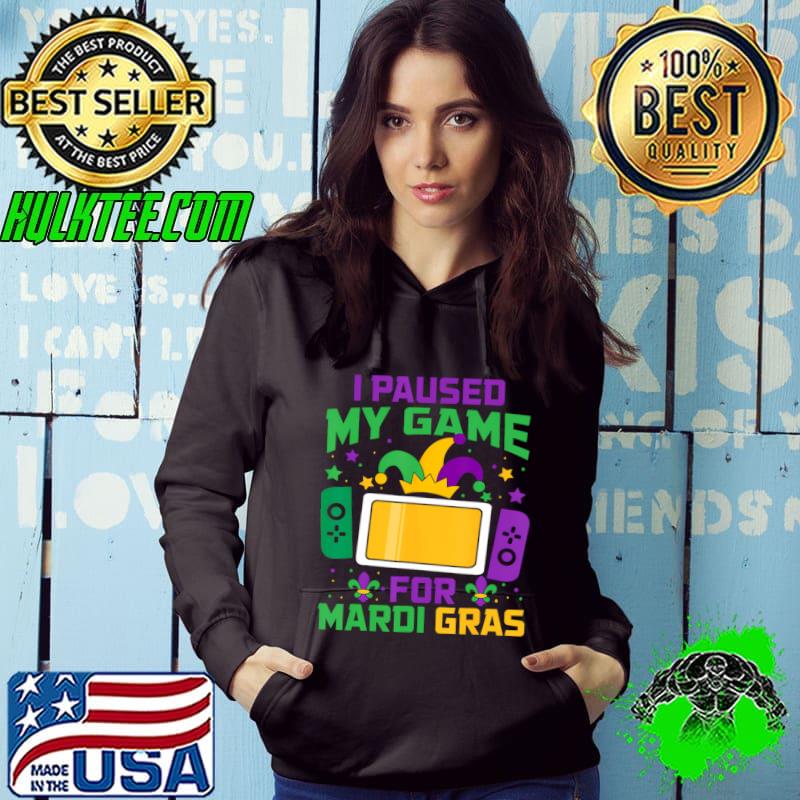 I Paused My Game For Mardi Gras Video Game Controller T-Shirt I Paused My Game For Mardi Gras Video Game Controller T-Shirt