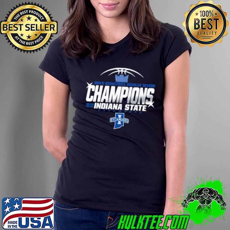 Indiana State Sycamores 2024 Missouri Valley Men’s Basketball Regular Season Champions Shirt Ladies Tee Indiana State Sycamores 2024 Missouri Valley Men’s Basketball Regular Season Champions Shirt Ladies Tee