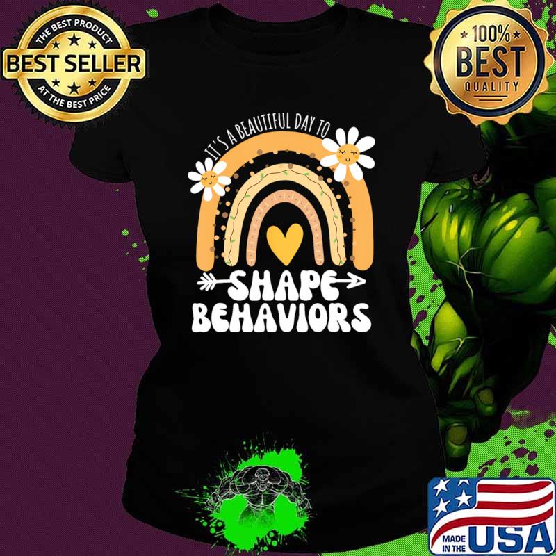 It's A Beautiful Day To Shape Behaviors Autism Awareness Flower Rainbow T-Shirt