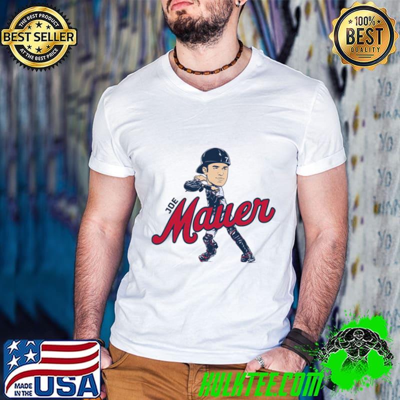 Joe Mauer Caricature American former professional baseball catcher and first baseman T-Shirt Guys V Neck Joe Mauer Caricature American former professional baseball catcher and first baseman T-Shirt Guys V Neck