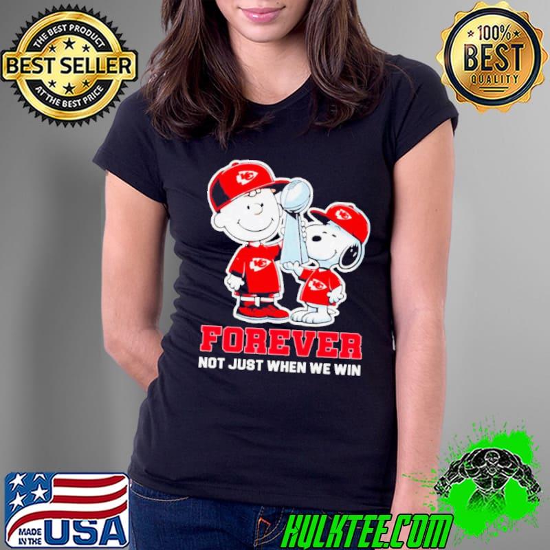 Kansas City Chiefs NFL Charlie Brown and Snoopy forever not just when we win shirt