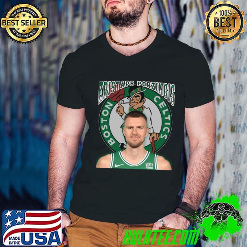 Kristaps Porzingis Latvian professional basketball player for the Boston Celtics T-Shirt Guys V Neck Kristaps Porzingis Latvian professional basketball player for the Boston Celtics T-Shirt Guys V Neck