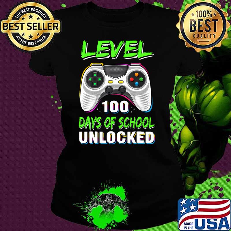 Level 100 Days Of School Unlocked Gamer Video T-Shirt