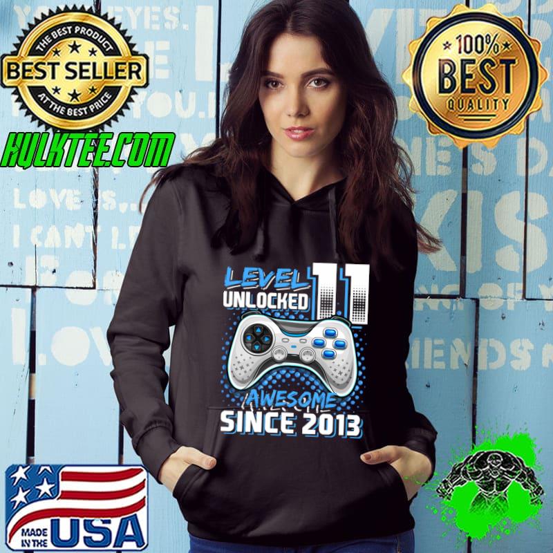 Level 11 Unlocked Awesome Since 2013 11th Birthday Gamer 11 Year Old T-Shirt
