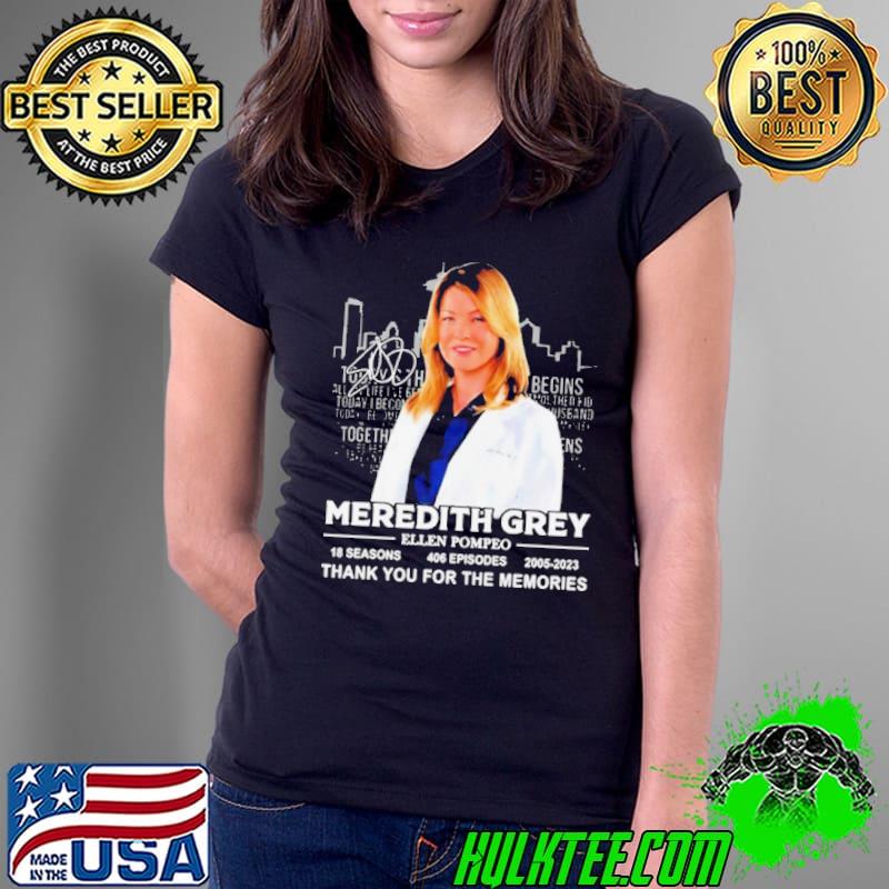 Meredith Grey Ellen Pompeo 2005 2023 thank you for the memories signature shirt