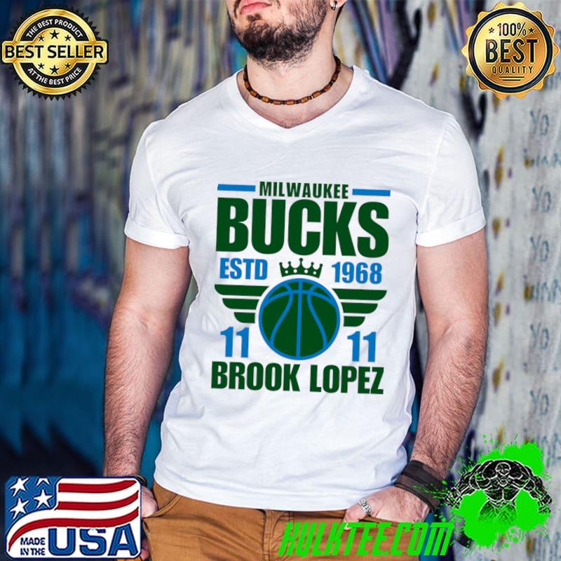 Milwaukee Bucks Est 1968 Brook Lopez 11 Retro T-Shirt Milwaukee Bucks Est 1968 Brook Lopez 11 Retro T-Shirt