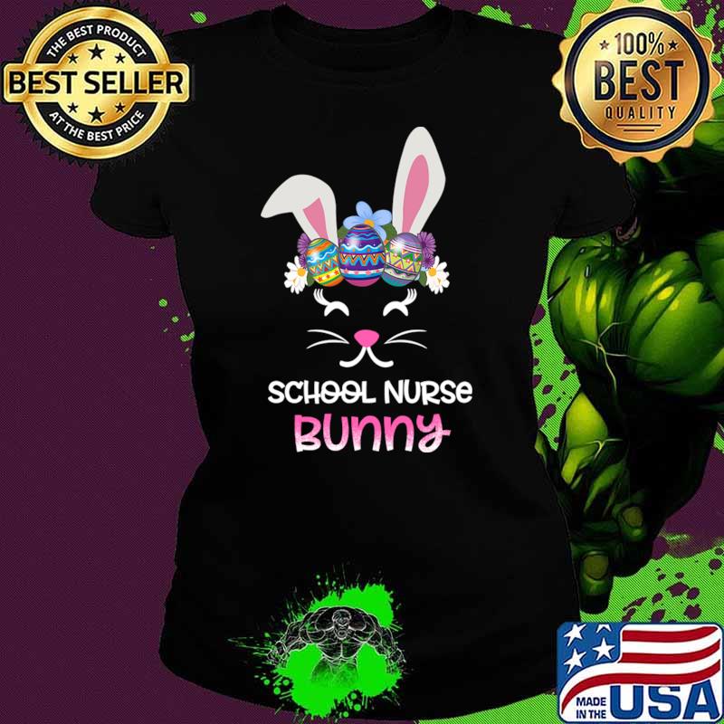 Nurse Easter Day Heartbeat Stethoscope Shape Bunny Ears T-Shirt