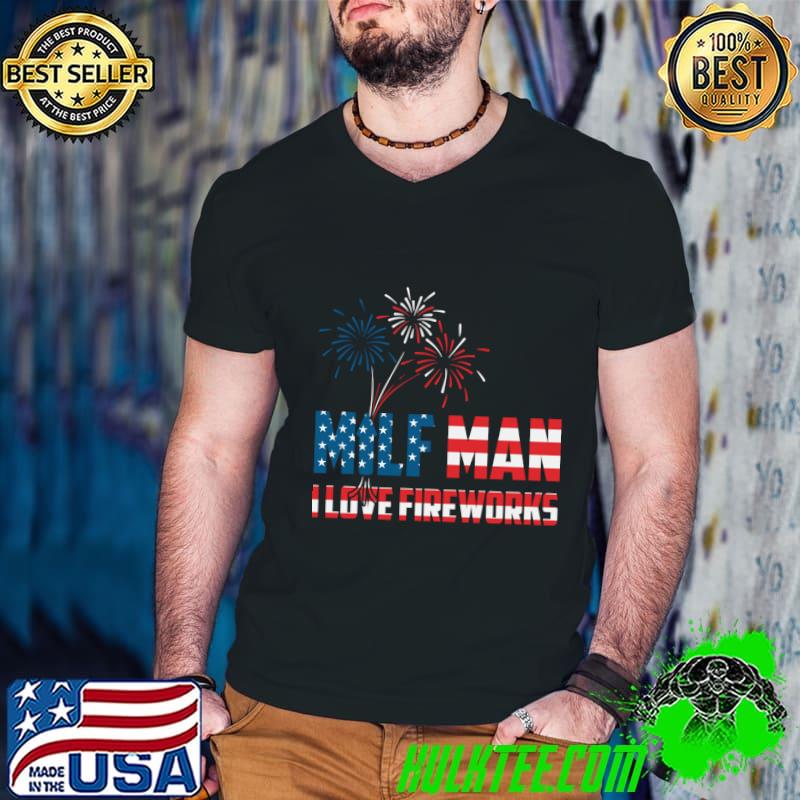 Official mILF Man I Love Fireworks Amrican Flag Patriotic 4th July T-Shirt Guys V Neck Official mILF Man I Love Fireworks Amrican Flag Patriotic 4th July T-Shirt Guys V Neck