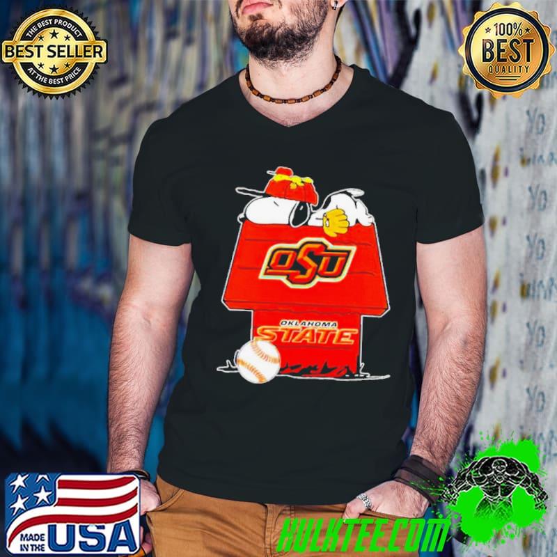 Oklahoma State Cowboys Snoopy And Woodstock The Peanuts Baseball Shirt Guys V Neck Oklahoma State Cowboys Snoopy And Woodstock The Peanuts Baseball Shirt Guys V Neck