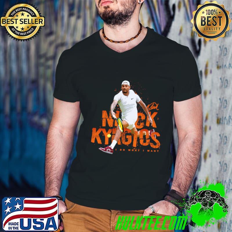 Original nick Kyrgios Superstar Pose Signature Australian professional tennis player T-Shirt Guys V Neck Original nick Kyrgios Superstar Pose Signature Australian professional tennis player T-Shirt Guys V Neck