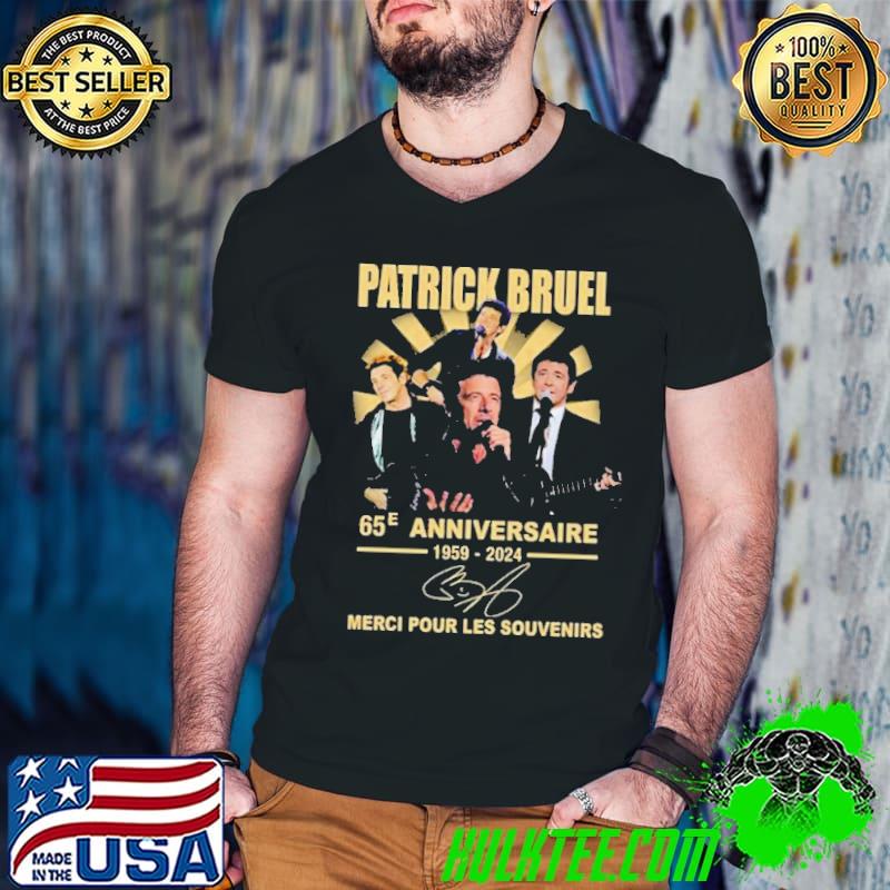 Patrick Bruel 65e Anniversaire 1959-2024 Merci Pour Les Souvenirs Signature s Guys V Neck Patrick Bruel 65e Anniversaire 1959-2024 Merci Pour Les Souvenirs Signature s Guys V Neck