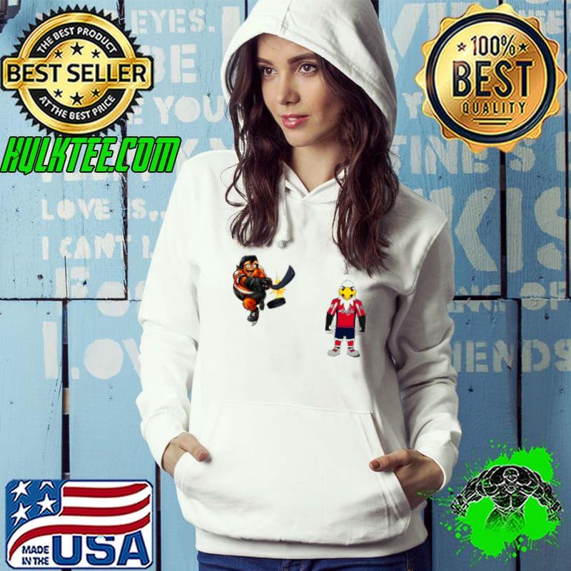Philadelphia Flyers VS Washington Capitals NHL 2024 mascot cartoon hockey shirt