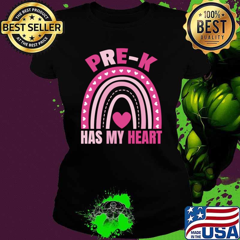 Pre-k Has My Heart Rainbow Pre-k teacher Education Preschool heart T-Shirt
