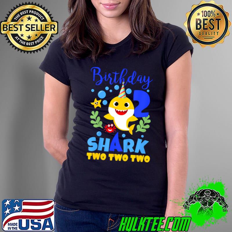 Premium birthday Shark 2nd Two 2 Year Old Matching Family T-Shirt