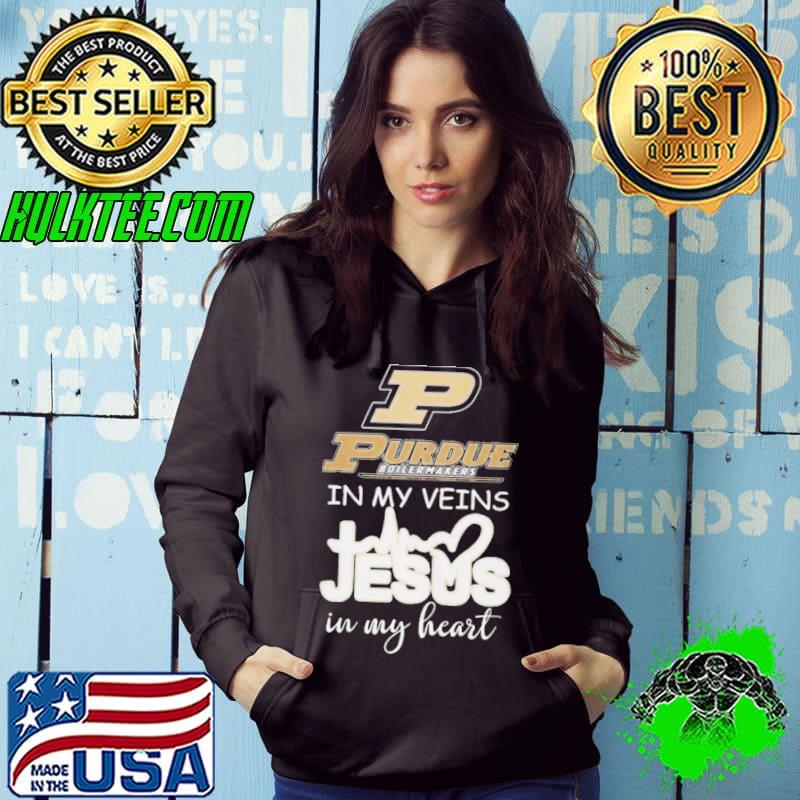 Purdue Boilermakers 2024 In My Veins Jesus In My Heart Shirt