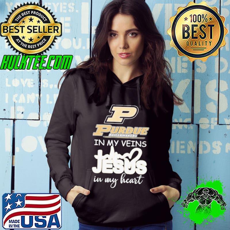 Purdue Boilermakers In My Veins Jesus In My Heart 2024 Shirt