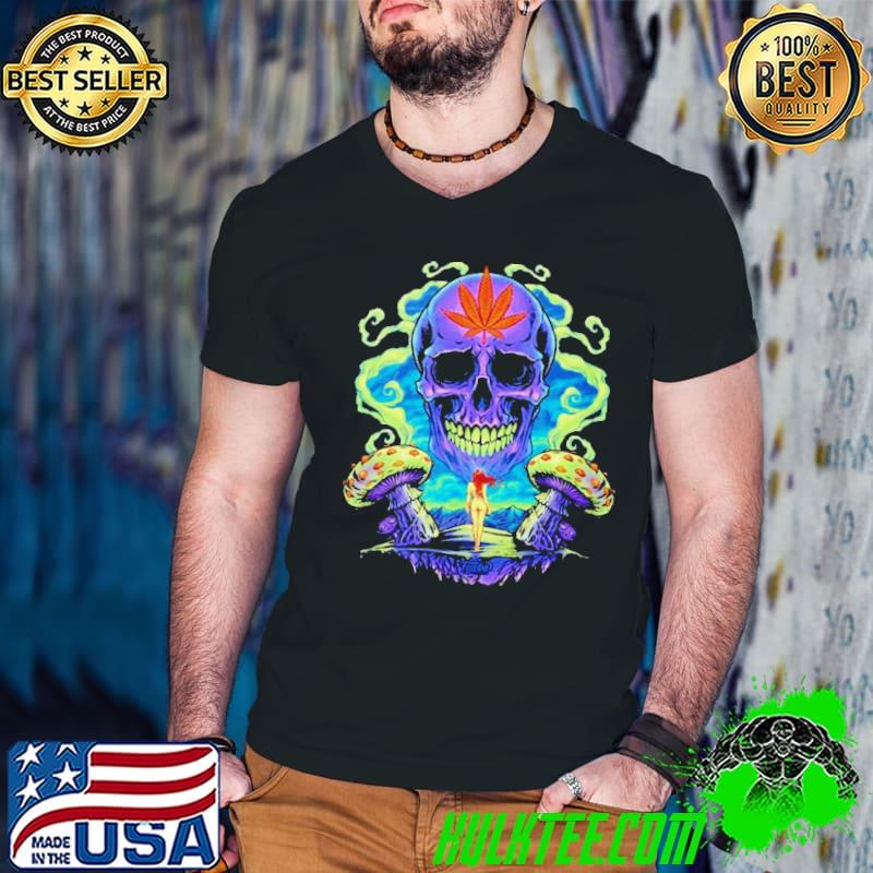 Purple Cannabis Skull s Guys V Neck Purple Cannabis Skull s Guys V Neck