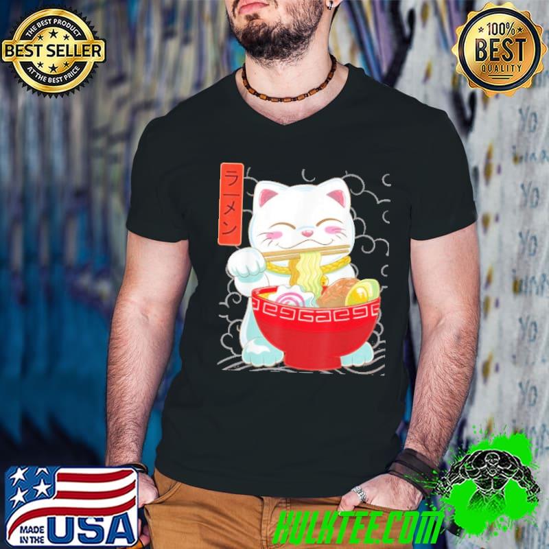 Ramen Cat Neko Kawaii Anime Japanese Noodles Lucky Cats Shirt