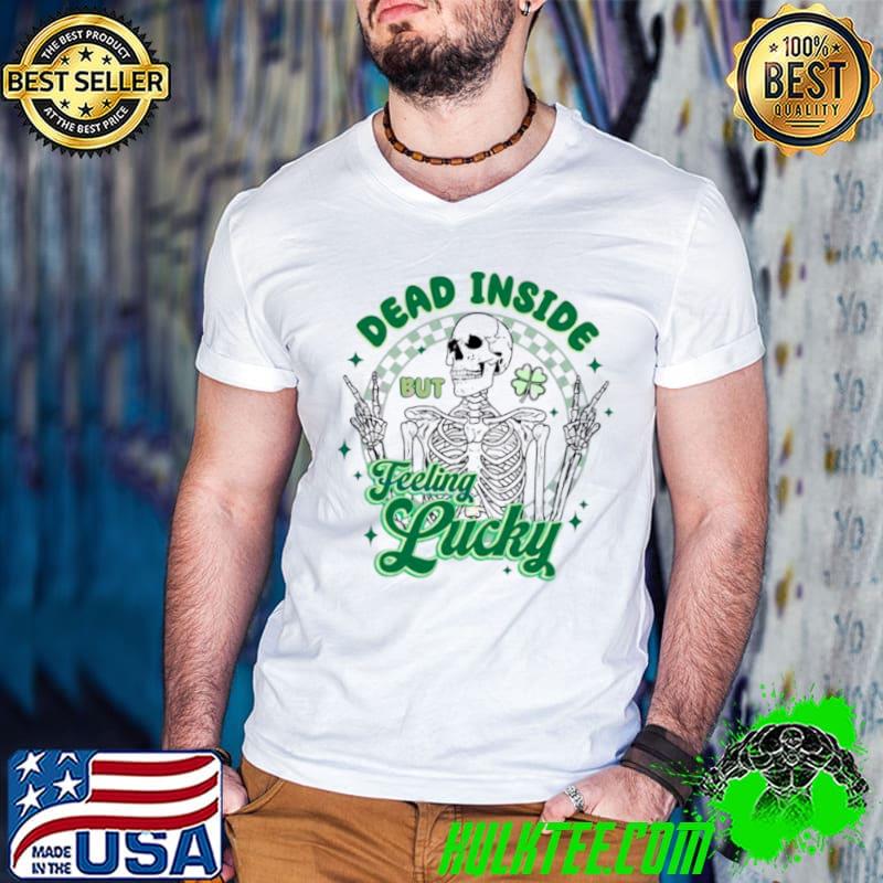 Skeleton dead inside but feeling lucky St Patrick’s day s Guys V Neck Skeleton dead inside but feeling lucky St Patrick’s day s Guys V Neck