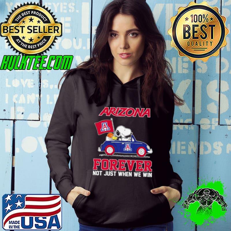 Snoopy And Woodstock Driving Car Arizona Wildcats Forever Not Just When We Win Shirt