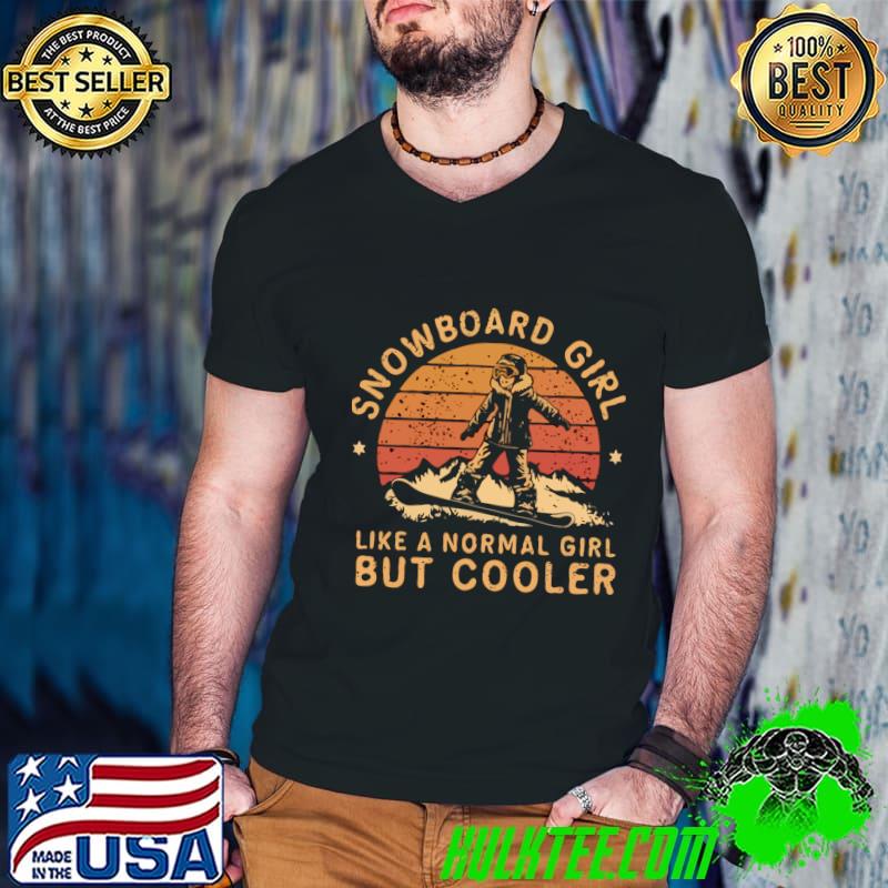 Snowboard Girl Like a Normal Girl But Cooler Vintage Sunset T-Shirt