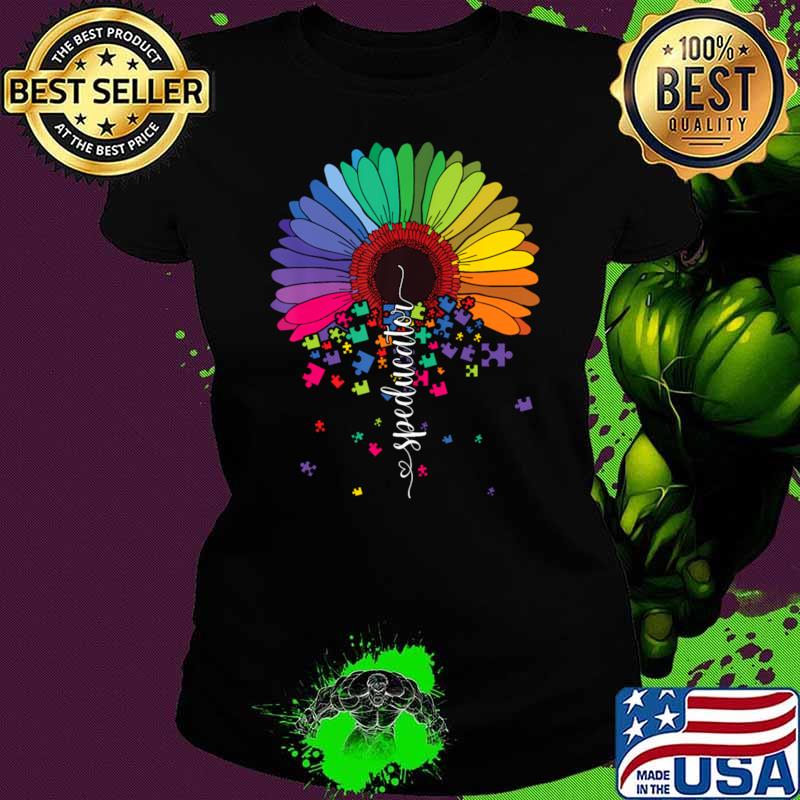 Speducation Daisy Love Autism Awareness Valentines day teacher T-Shirt