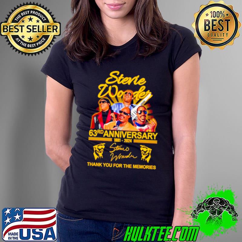 Stevie Wonder 63rd Anniversary 1981 2024 Thank You For The Memories Signatures Shirt Ladies Tee Stevie Wonder 63rd Anniversary 1981 2024 Thank You For The Memories Signatures Shirt Ladies Tee