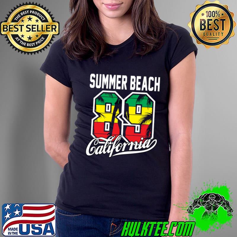 Summer Beach California Palms Tree 89 Retro T-Shirt Ladies Tee Summer Beach California Palms Tree 89 Retro T-Shirt Ladies Tee