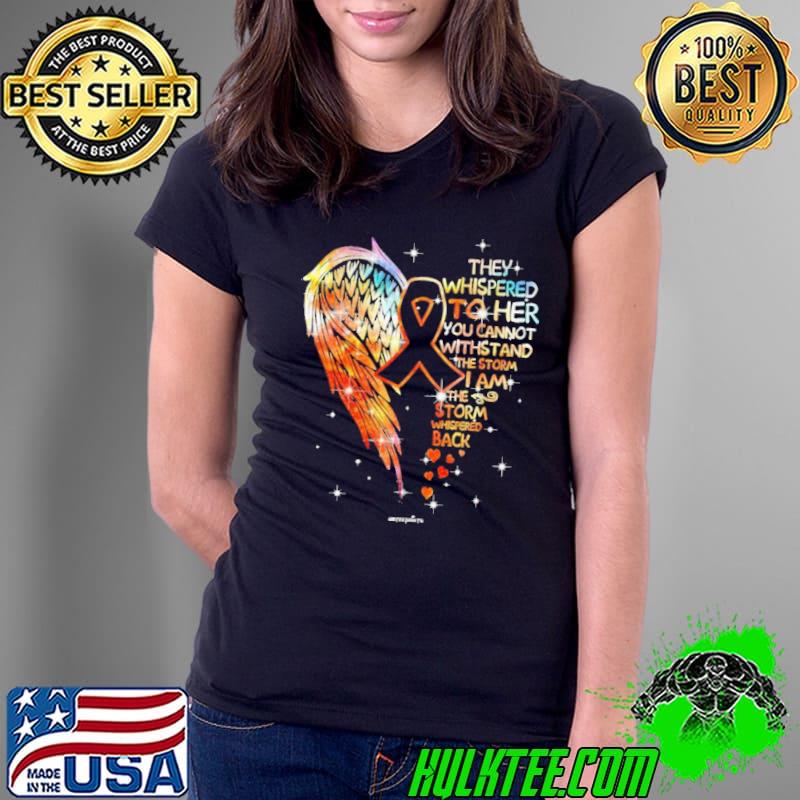 They Whispered To Her Withstand Storm Multiple Sclerosis Awareness Wings shirt