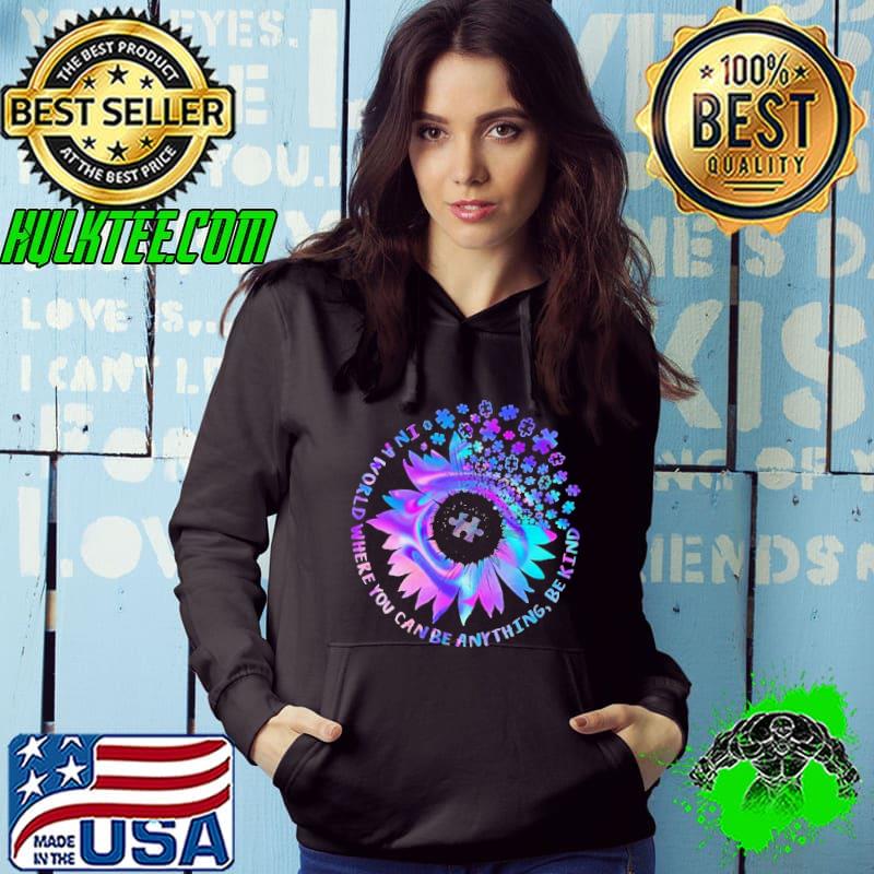Tie Dye Be Kind Autism Awareness Kindness Sunflower Puzzle Shirt