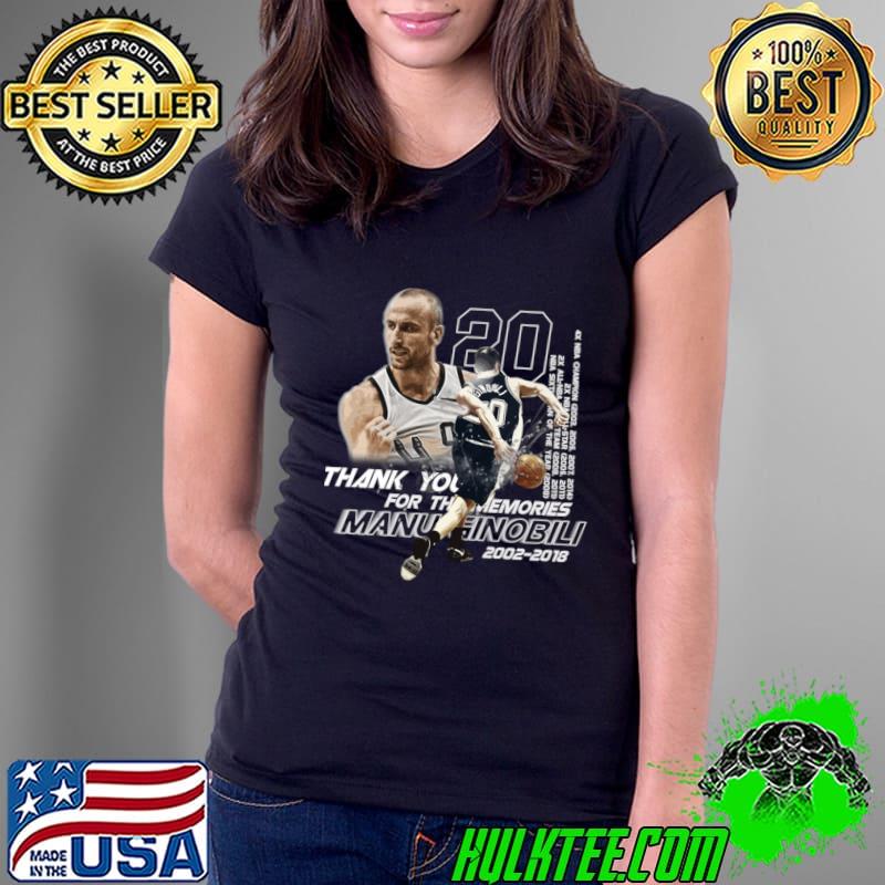 Top manu Ginobili Thank You For The memories Argentine former professional basketball T-Shirt Ladies Tee Top manu Ginobili Thank You For The memories Argentine former professional basketball T-Shirt Ladies Tee