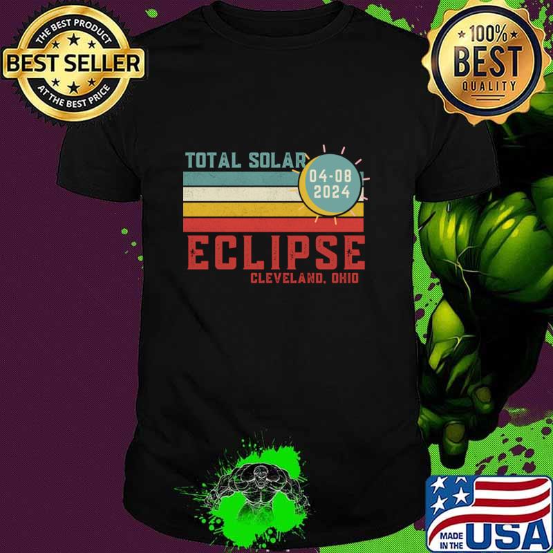 Total Solar Eclipse Ohio 08 April 2024 Cleveland Ohio Vintage Sunset T-Shirt