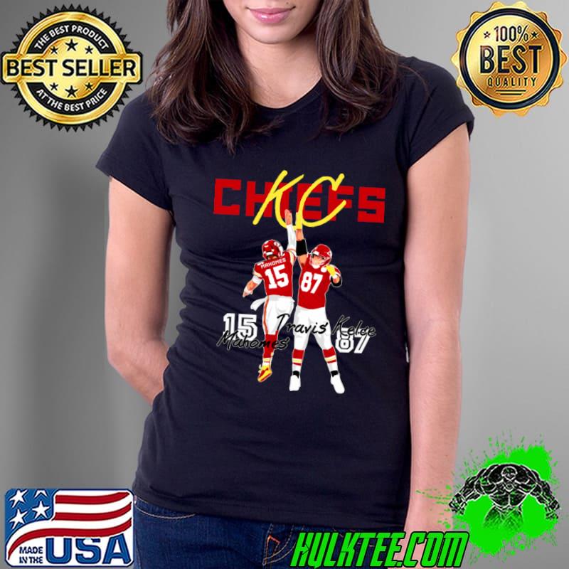 Travis Kelce x Patrick mahomes each other's backs during Kansas City Chiefs T-Shirt