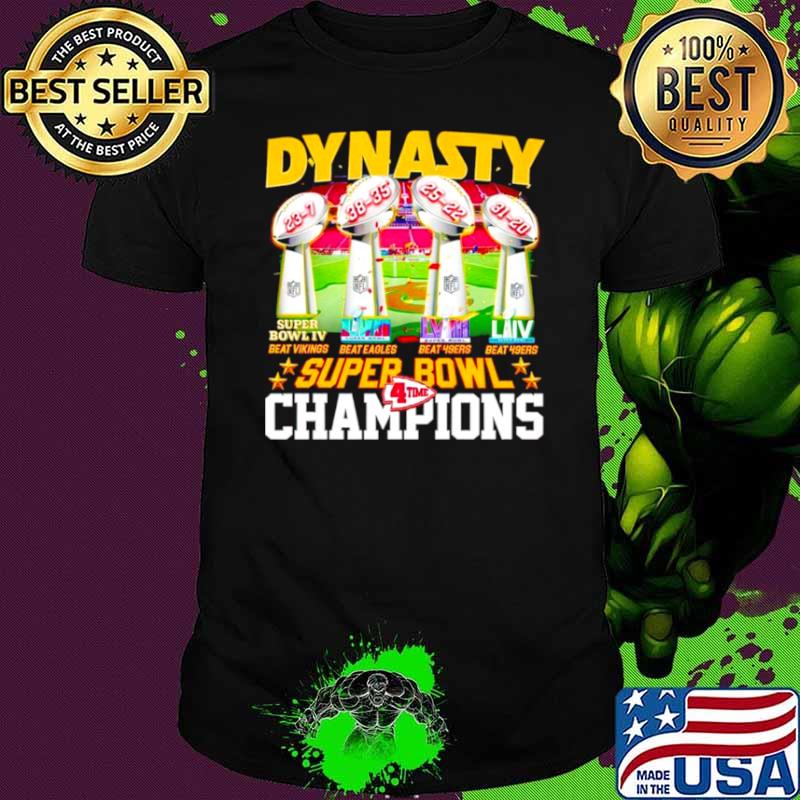 Trophies Dynasty Super Bowl Champions 4 time shirt